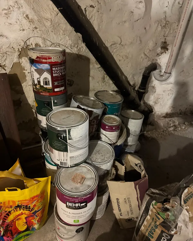 Old paint can removal: before