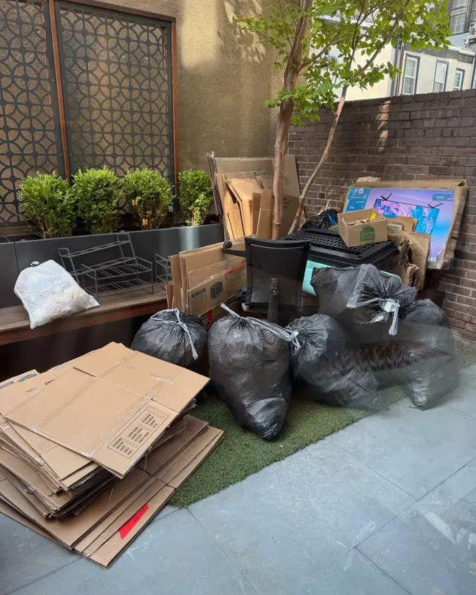 Patio cleanout: before